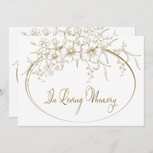 Het geheugen van de Levenaar Elegant Floral Gold M Kaart (Voorkant / Achterkant)