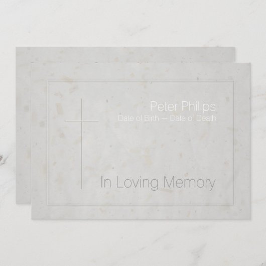 Het geheugen van het verlies brengt dwars 1 Funera Kaart (Voorkant / Achterkant)