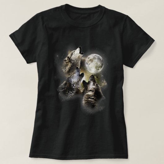 Het gehuil van de Moon Wolves Wolf Animal T-Shirt (Design voorkant)