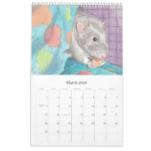 Het geïllustreerde Rat Portret Kalender (Mar 2026)