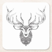 Het geïnspireerde Gehoornde Hoofd van Herten Kartonnen Onderzetters (Voorkant)