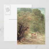 Het gejaagde Ree op het alarm, de Lente, 1867 Briefkaart (Voorkant / Achterkant)