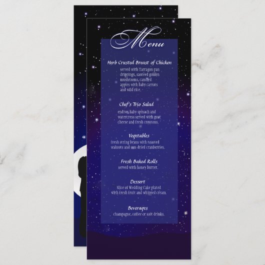 Het gekantelde Achttijd van het Wedden Menu (Voorkant / Achterkant)