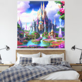 Het gekantelde kasteel: een plaats van schoonheid  canvas afdruk (Insitu (Slaapkamer))
