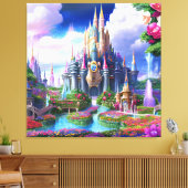 Het gekantelde kasteel: een plaats van schoonheid  canvas afdruk (Insitu (Woonkamer))