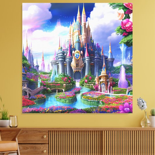 Het gekantelde kasteel: een plaats van schoonheid  canvas afdruk (Insitu (Woonkamer))