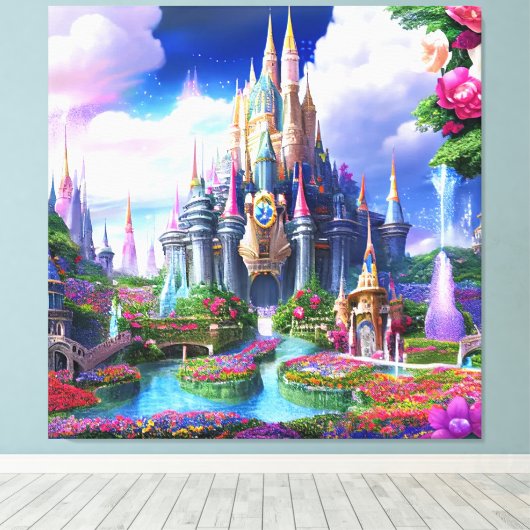 Het gekantelde kasteel: een plaats van schoonheid  canvas afdruk (Insitu (Houten vloer))