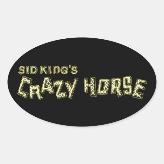 het gekke paard van sid koning ovale sticker (Voorkant)