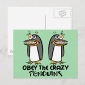 Het gekke Pinguïn grafische ontwerp is smakelijk Briefkaart (Voorkant / Achterkant)