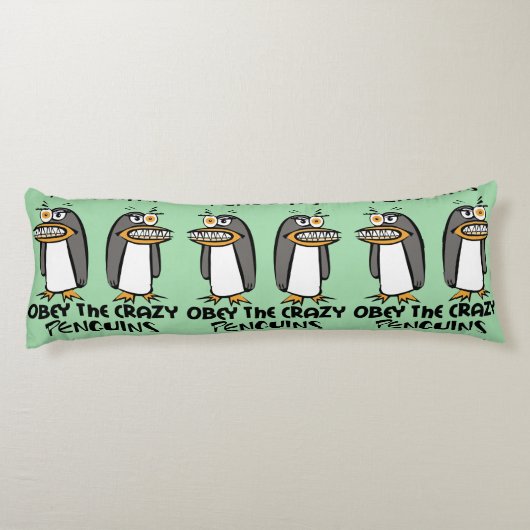 Het gekke Pinguïn grafische ontwerp is smakelijk Lichaamskussen (Achterkant)