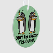 Het gekke Pinguïn grafische ontwerp is smakelijk Ornament (voorkant)