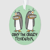 Het gekke Pinguïn grafische ontwerp is smakelijk Ornament (voorkant)