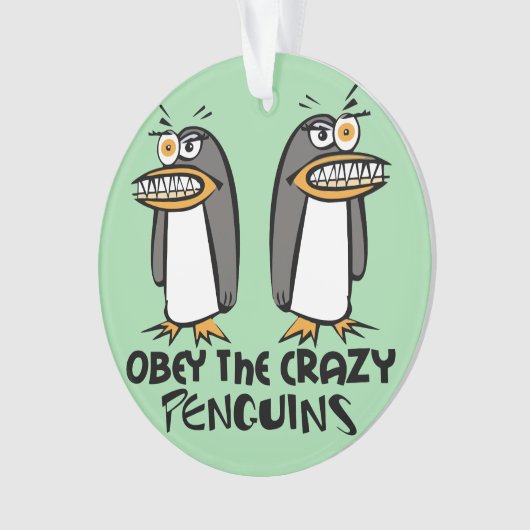 Het gekke Pinguïn grafische ontwerp is smakelijk Ornament (voorkant)