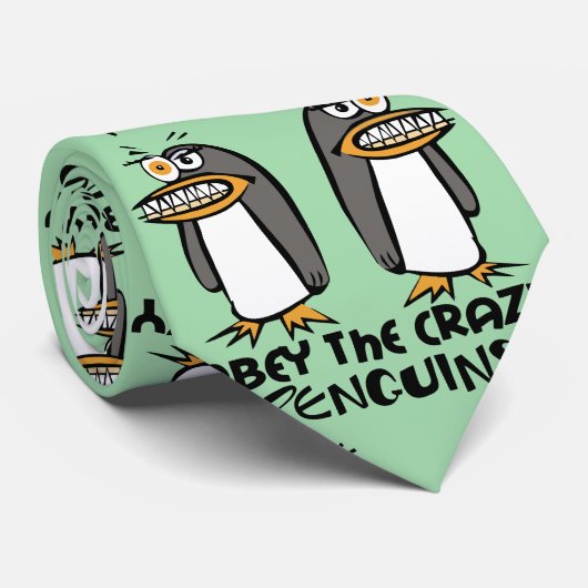 Het gekke Pinguïn grafische ontwerp is smakelijk Stropdas (Opgerold)
