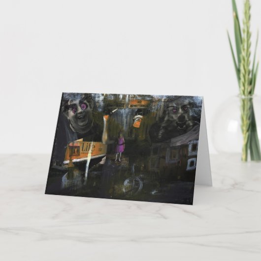 Het gekke Wereld Gemengde Wenskaart van de Kunst Kaart (Voorkant)