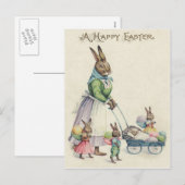 Het Gekleurde Ei van de paashaas Kinderen Feestdagenkaart (Voorkant / Achterkant)