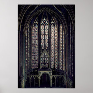 Het gekleurde glazen raam poster