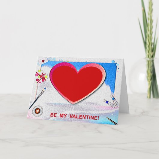 Het gekleurde hart van de Valentijn voegt uw foto  Feestdagen Kaart (Voorkant)