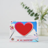 Het gekleurde hart van de Valentijn voegt uw foto Feestdagenkaart (Staand voorkant)