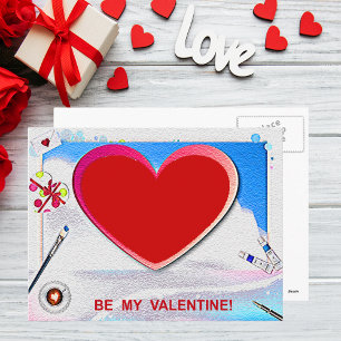 Het gekleurde hart van de Valentijn voegt uw foto Feestdagenkaart