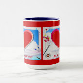 Het gekleurde hart van de Valentijn voegt uw foto  Mok (Midden)