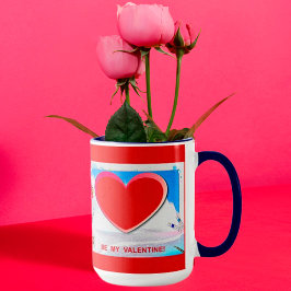 Het gekleurde hart van de Valentijn voegt uw foto  Mok