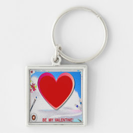 Het gekleurde hart van de Valentijn voegt uw foto  Sleutelhanger