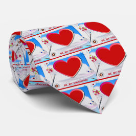 Het gekleurde hart van de Valentijn voegt uw foto  Stropdas