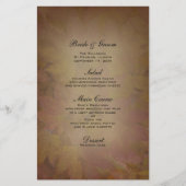 Het gekleurde Maple Leaves Fall Wedding Menu (Voorkant)