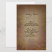 Het gekleurde Maple Leaves Fall Wedding Menu (Voorkant / Achterkant)