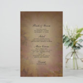 Het gekleurde Maple Leaves Fall Wedding Menu (Staand voorkant)