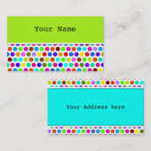 Het gekleurde Patroon van de Dots van de Polka + u Visitekaartje (Voorkant / Achterkant)