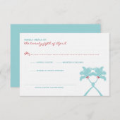 Het geknoopte Huwelijk van het Strand van de RSVP Kaartje (Voorkant / Achterkant)