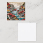 Het gelaagde papier Chinese klif landschap is een  Vierkante Visitekaartje (Voorkant / Achterkant)