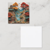 Het gelaagde papier Chinese klif landschap is een  Vierkante Visitekaartje (Voorkant / Achterkant)