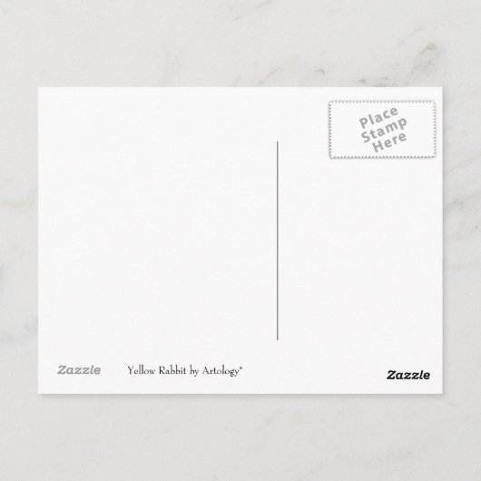 Het gele Briefkaart van het Konijn (Achterkant)