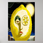Het gele citroengezicht | AI Art Poster (Voorkant)
