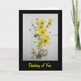Het gele Denken Wildflowers aan u Wenskaart Kaart