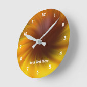 Het gele en Bruine Abstracte Art. van Wervelingen Ronde Klok (Hoek)