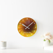 Het gele en Bruine Abstracte Art. van Wervelingen Ronde Klok (Huis)