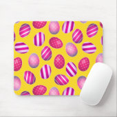 Het Gele en Roze Patroon van Paaseieren Muismat (Met muis)
