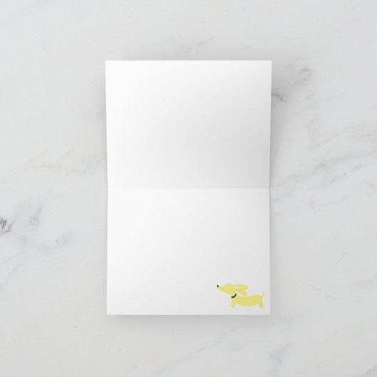 Het gele Grijze Baby shower van de Tekkel dankt u Bedankkaart (Binnen)