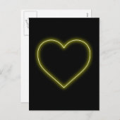 Het Gele Hart van het neon - Liefde Valentijns Feestdagenkaart (Voorkant / Achterkant)