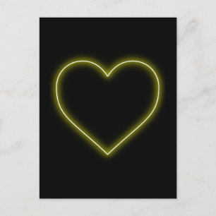 Het Gele Hart van het neon - Liefde Valentijns Feestdagenkaart