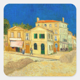 Het gele huis (1888) landschapskunst Van Gogh Vierkante Sticker