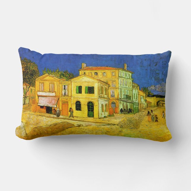 Het Gele Huis Van Gogh Fine Art Kussen (Voorkant)