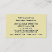 Het Gele Huis, Van Gogh, Kunstbenodigdheden winkel Visitekaartje (Achterkant)