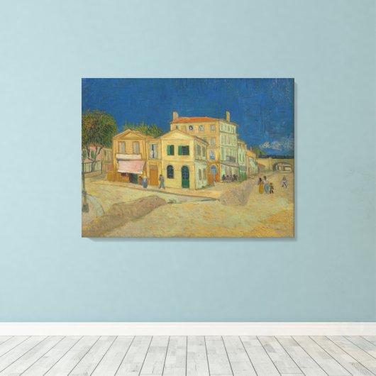 Het Gele Huis van Vincent van Gogh Canvas Afdruk (Insitu (Houten vloer))