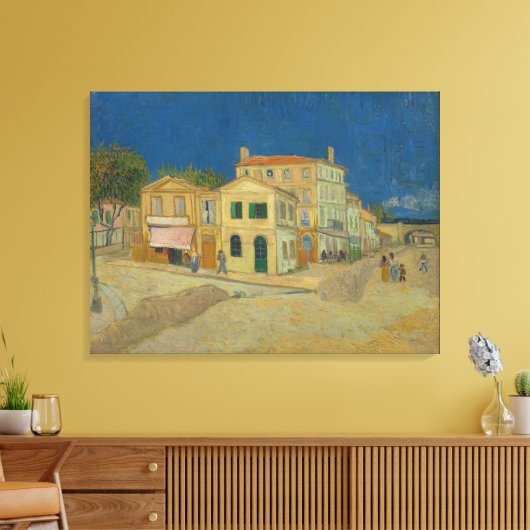 Het Gele Huis van Vincent van Gogh Canvas Afdruk (Insitu (Woonkamer))
