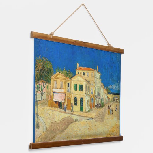 Het Gele Huis van Vincent Van Gogh Hangend Wandkleed (Gebogen)